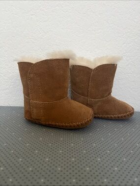 UGG Chestnut Shearling-Lined Baby Booties
